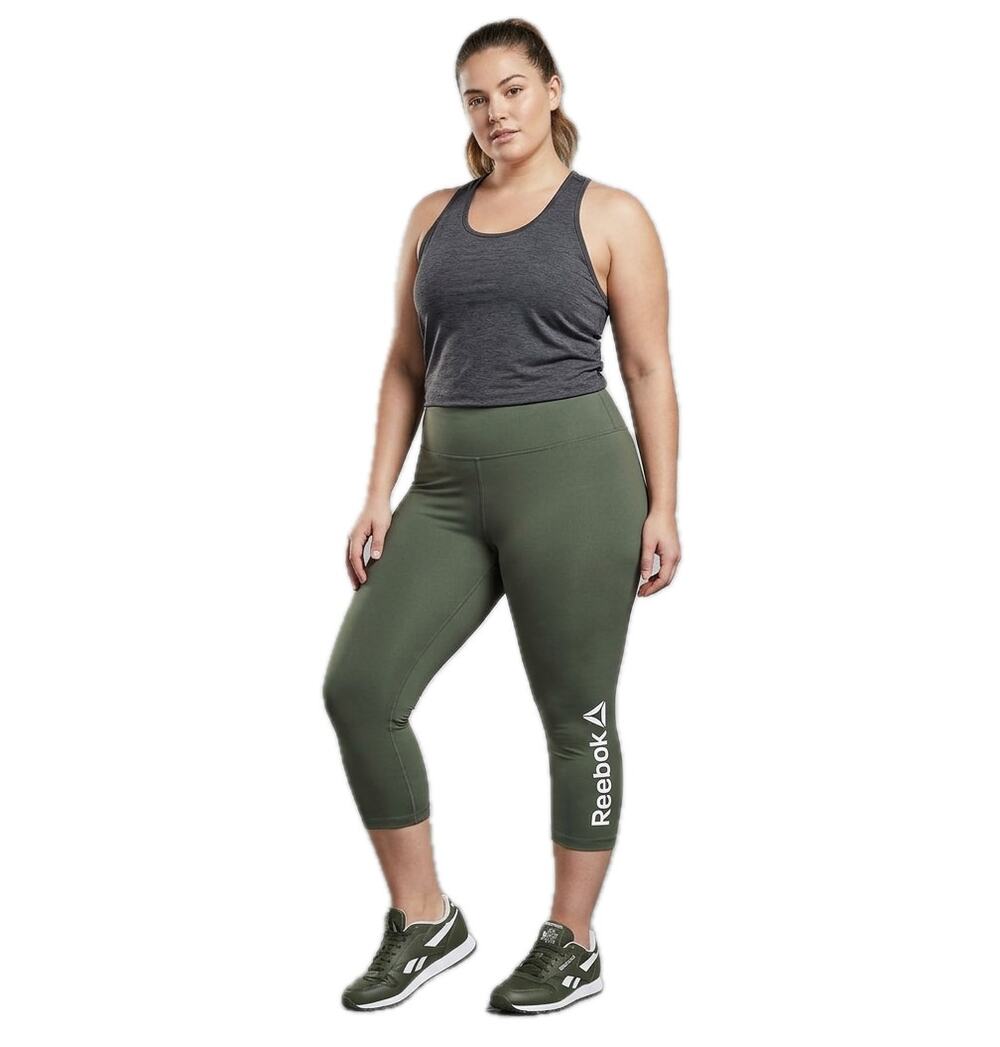 Reebok Green Capri Lux 3/4 High-Rise Leggings Extra Large